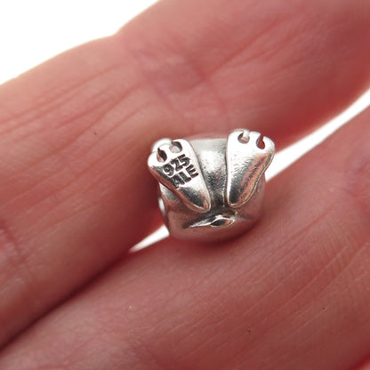 Pandora 925 Sterling Silver Frog Slide Bead Charm