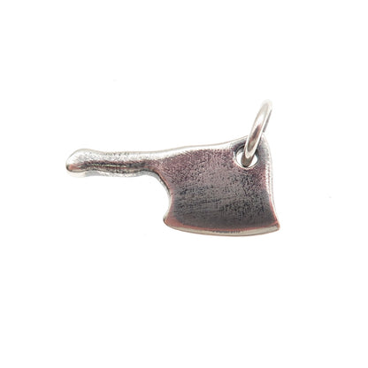 925 Sterling Silver Vintage CLRD Chef's Knife Oxidized Charm Pendant