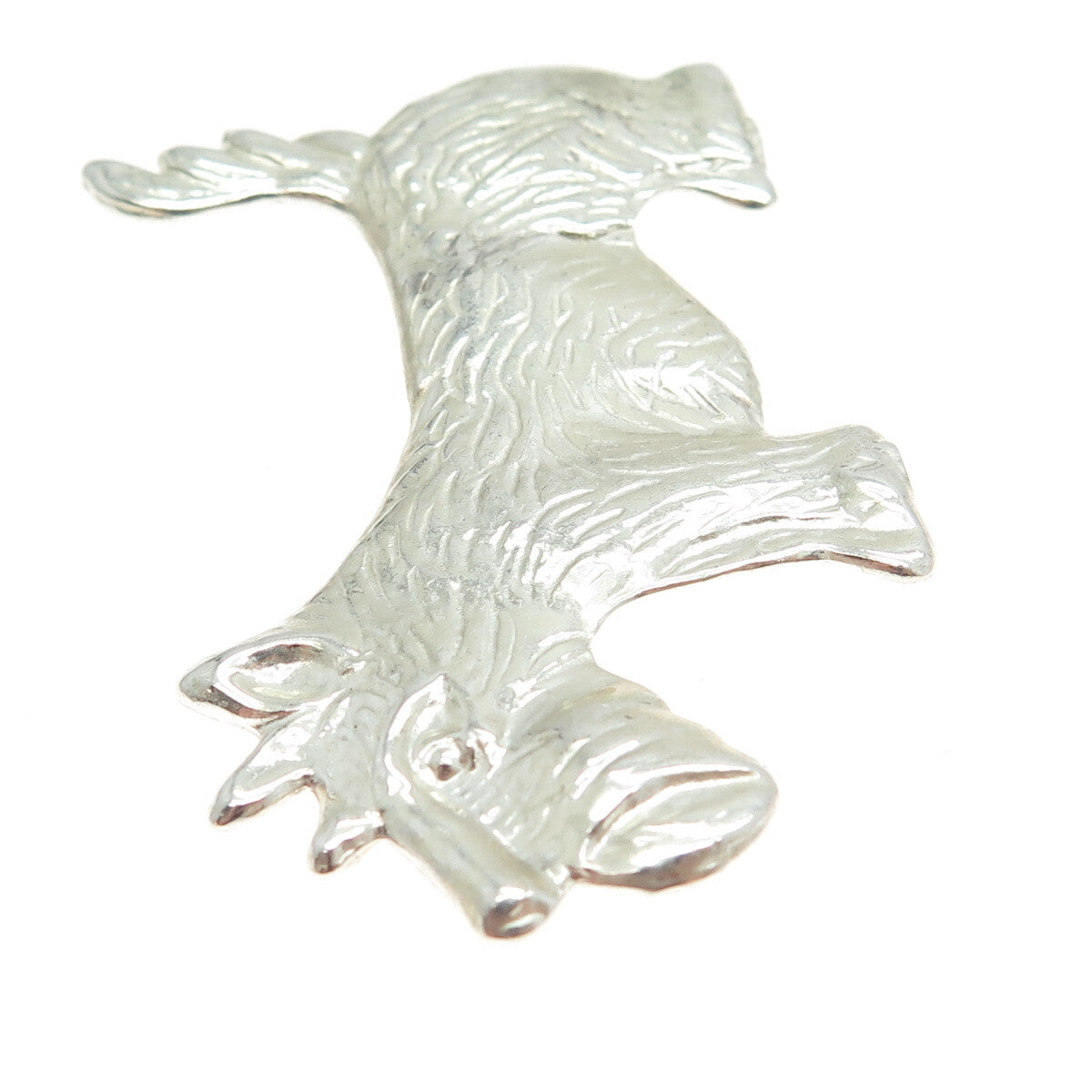 925 Sterling Silver Vintage Terrier Dog Pin Brooch