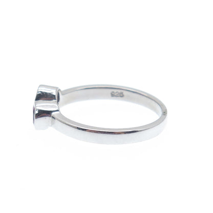925 Sterling Silver Lab-Created Round-Cut Ruby Couple Ring Size 6