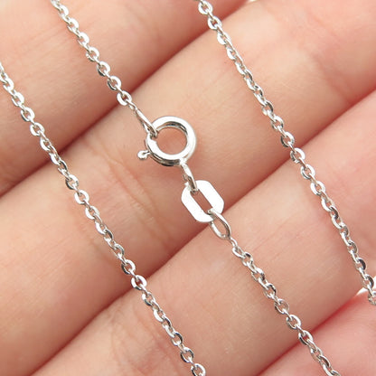925 Sterling Silver Italy Round-Cut C Z Cross Cable Chain Necklace 16"