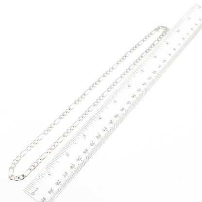 925 Sterling Silver Italy Figaro Chain Necklace 20"