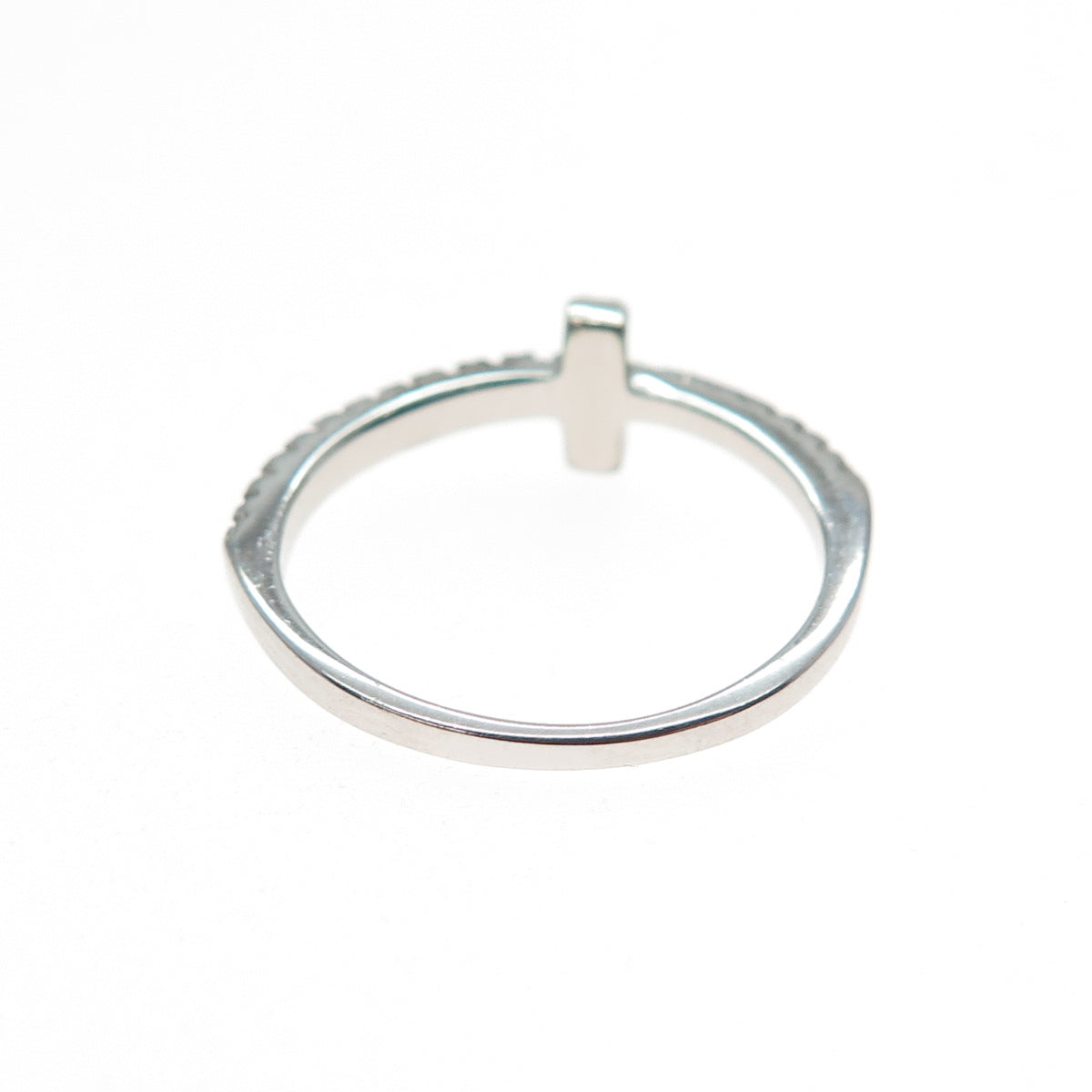 925 Sterling Silver Round-Cut C Z Cross Ring Size 6
