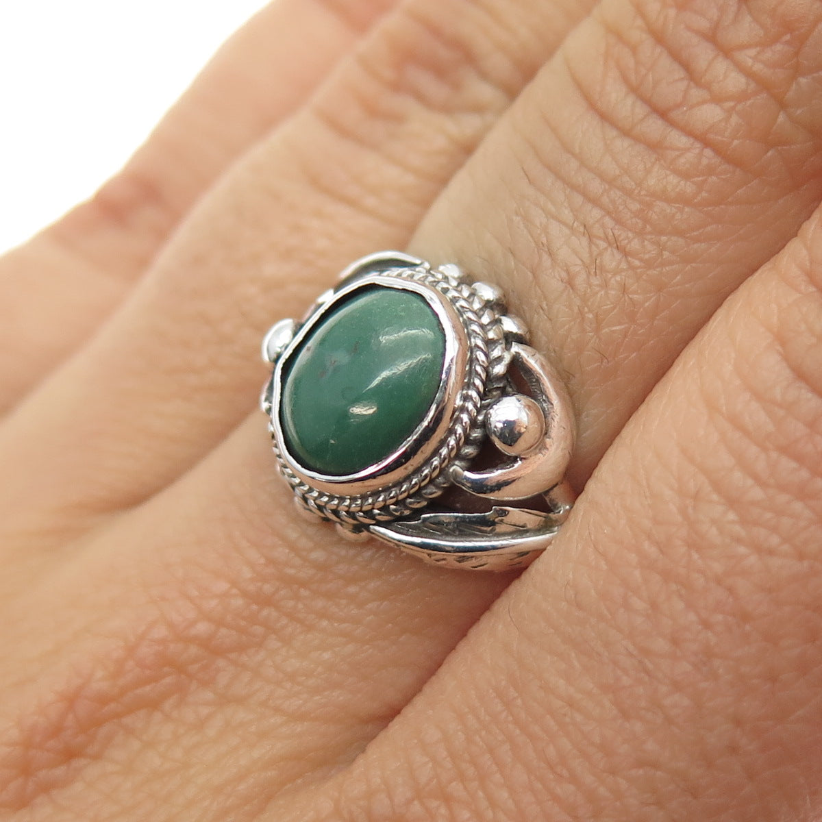 Old Pawn Sterling Silver Vintage Southwestern Royston Turquoise Ring Size 6.25