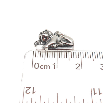 800 Silver Antique Art Deco Lion Monument in Lucerne Oxidized Mini Charm Pendant