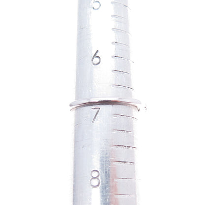 925 Sterling Silver Real Round-Cut Diamond Knot Ring Size 6.75