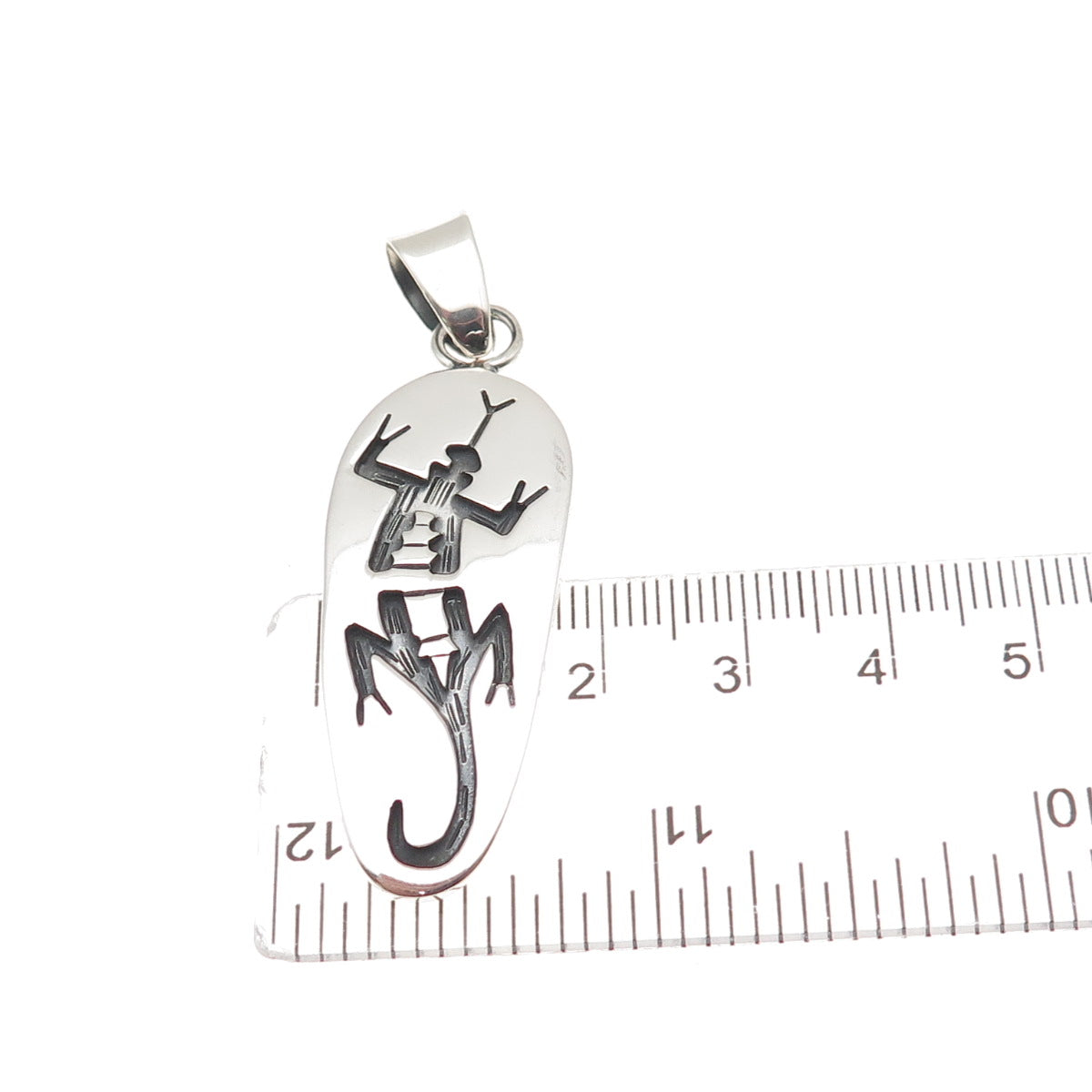 925 Sterling Silver Vintage Mexico Lizard Oxidized Charm Pendant