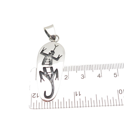 925 Sterling Silver Vintage Mexico Lizard Oxidized Charm Pendant