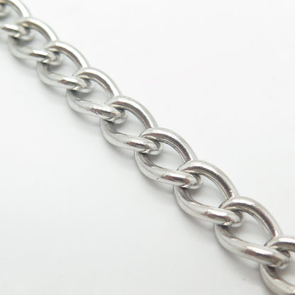925 Sterling Silver Vintage Cable Link Bracelet 7"
