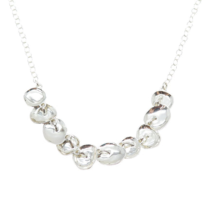 SILPADA 925 Sterling Silver Vintage Modernist Hammered Disc Chain Necklace 18"