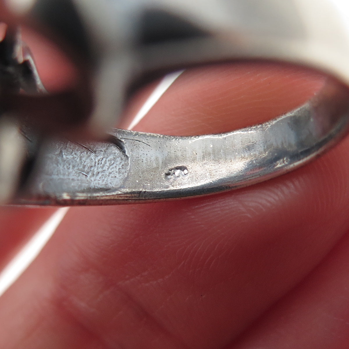 925 Sterling Silver Vintage Modernist Oxidized Ring Size 6.75