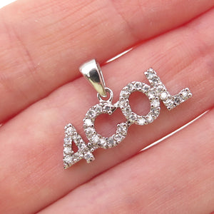 925 Sterling Silver Round-Cut C Z 4COL Charm Pendant