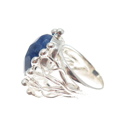 RIDER 950 Silver Vintage Real Sodalite Modernist Ring Size 6