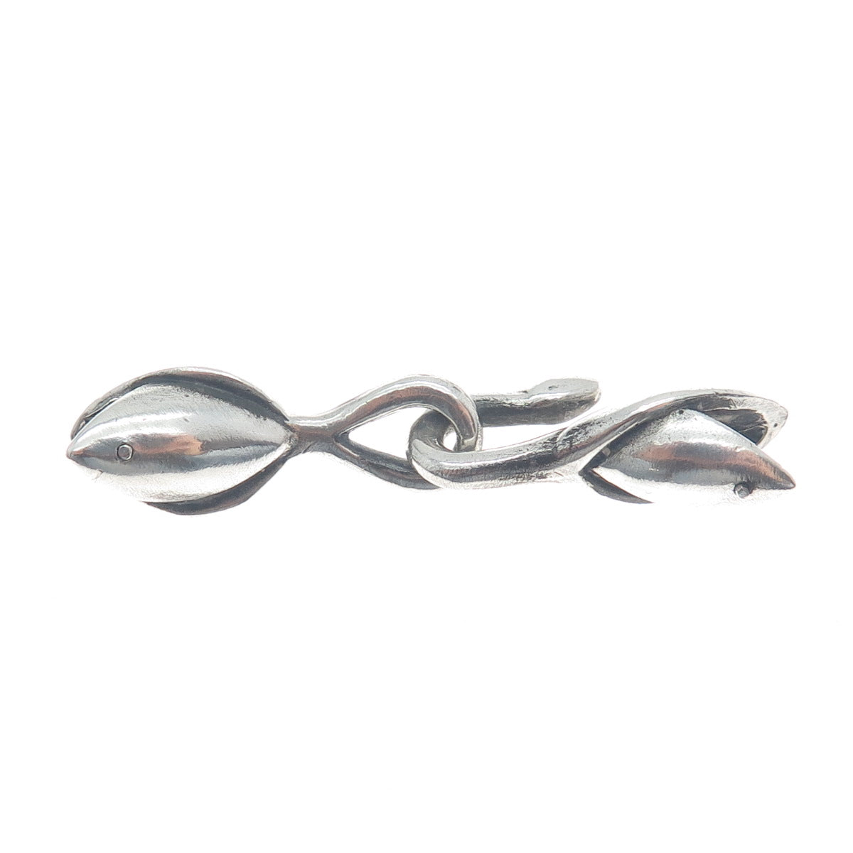 925 Sterling Silver Vintage Bracelet / Necklace Modernist Two-Piece Hook Lock