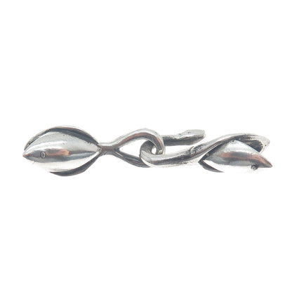 925 Sterling Silver Vintage Bracelet / Necklace Modernist Two-Piece Hook Lock