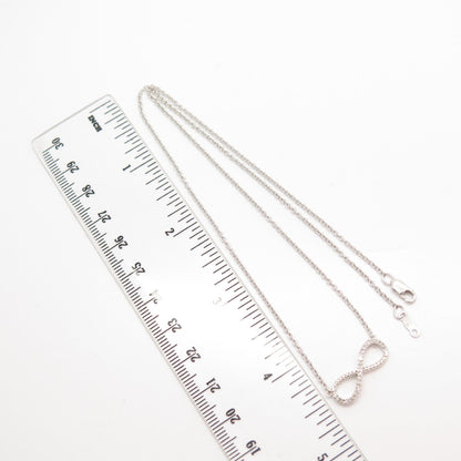 925 Sterling Silver National Chain Group White Diamond Rolo Chain Necklace 18"