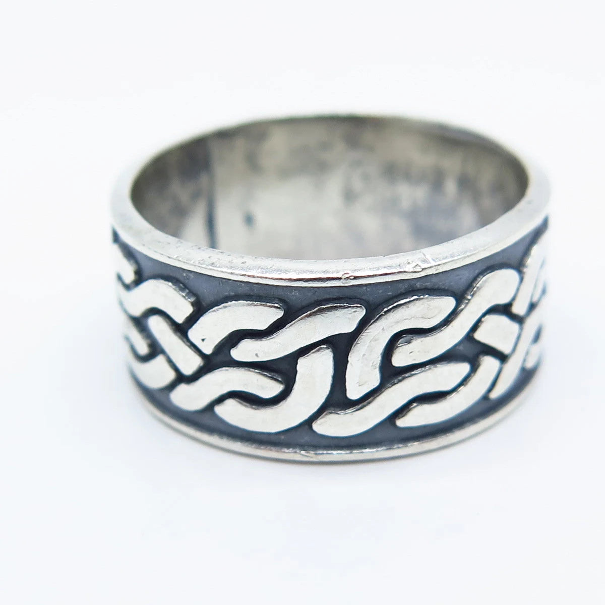925 Sterling Silver Vintage Braided Band Ring Size 8.25