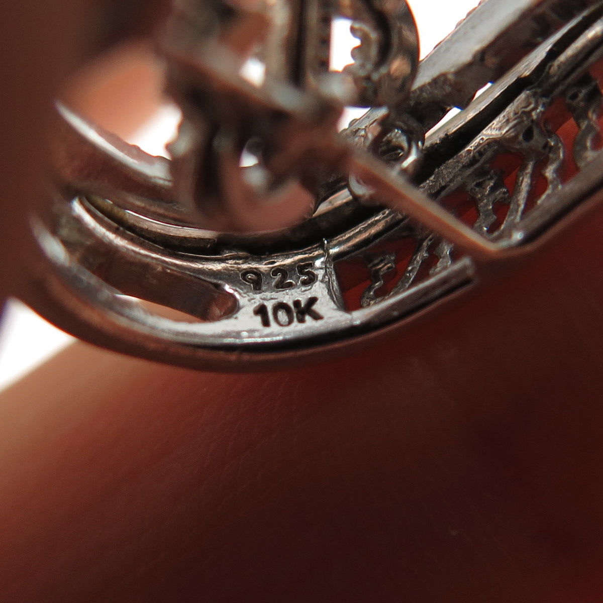 JANE SEYMOUR 925 Sterling Silver 10K Gold Real Diamond Mom Heart Slide Pendant