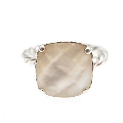 Pandora 925 Sterling Silver Real MOP Elegant Sincerity Ring Size 5.75