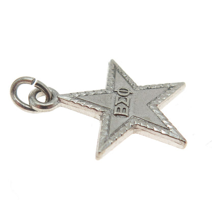 925 Sterling Silver Vintage Judge & Jury Beta Sigma Phi Star Charm Pendant
