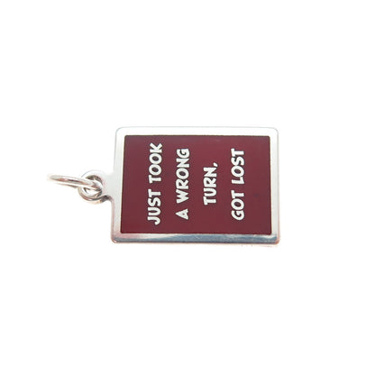925 Sterling Silver Enamel Just Took A Wrong Turn, Got Lost Minimalist Pendant