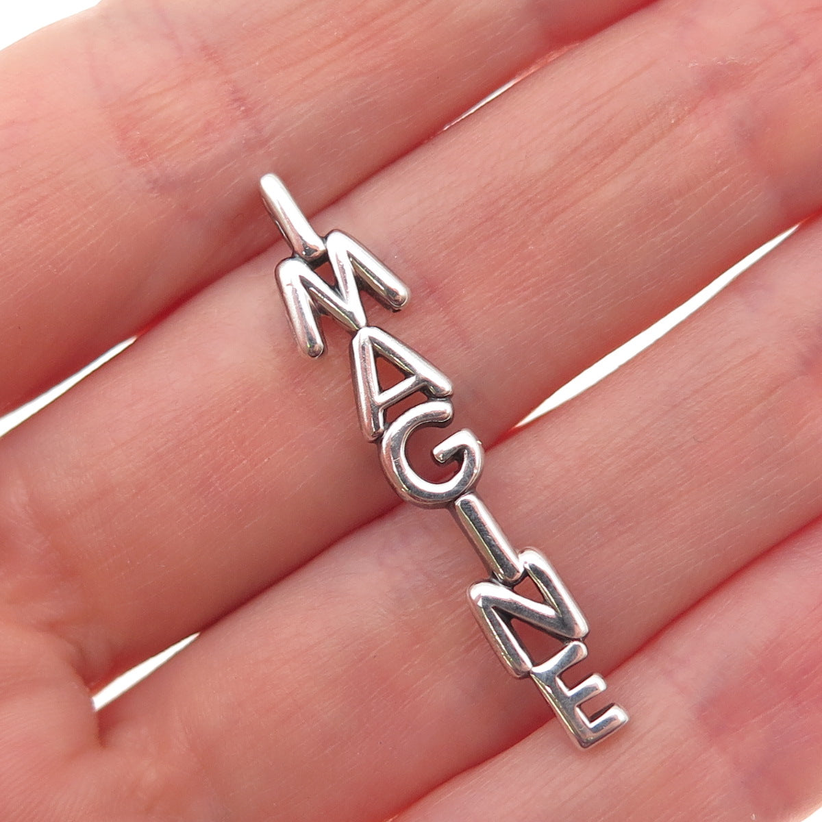 925 Sterling Silver Vintage John Lennon Imagine Charm Pendant