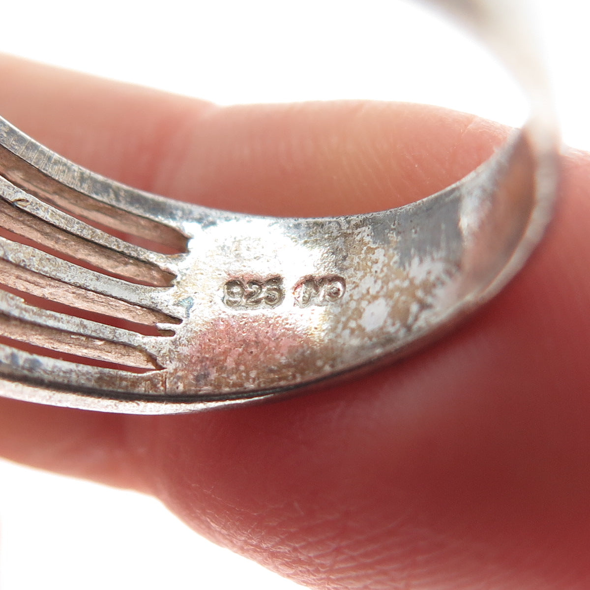 CHARLES WINSTON 925 Sterling Silver Vintage 5-Row Oxidized Ring Size 8.5