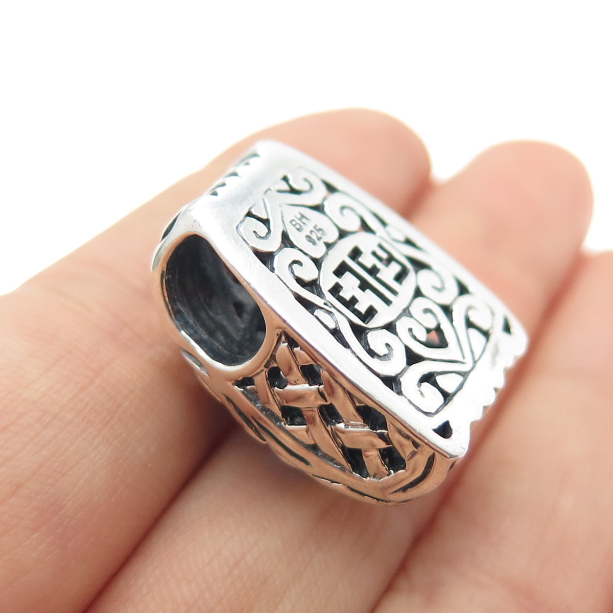 EFFY 925 Sterling Silver Real Swiss Blue Topaz Slide Charm Pendant