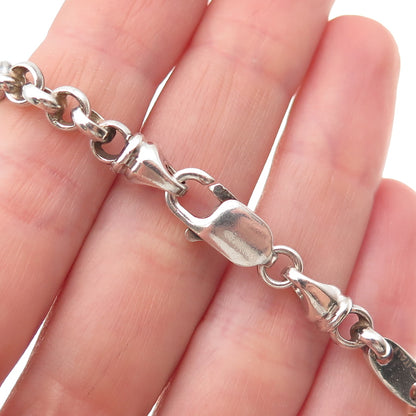 925 Sterling Silver Vintage London Ship’s Flags I Love You Charm Bracelet 7.75"