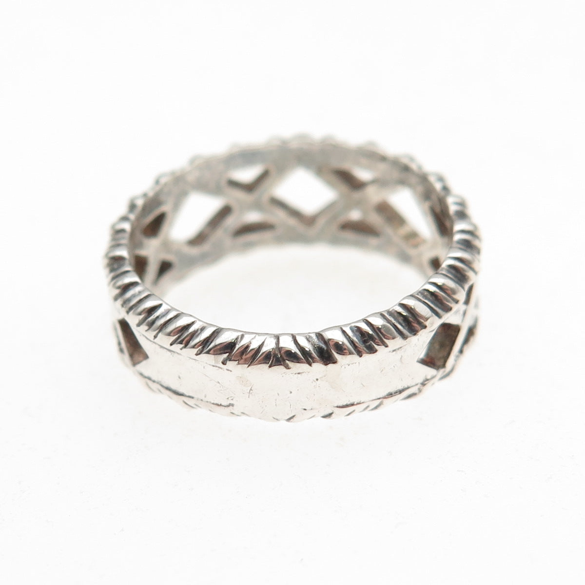 Dallas Museum of Art 925 Sterling Silver Vintage X-Shape Ring Size 6.25