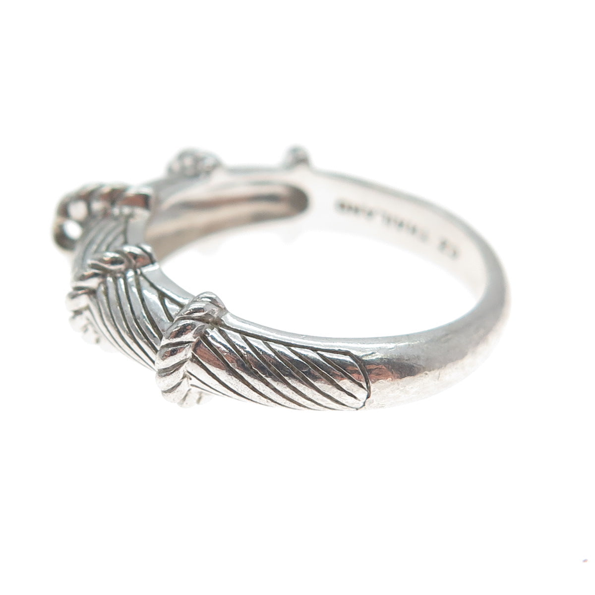 JUDITH RIPKA 925 Sterling Silver Twisted Ribbed Ring Size 8.25