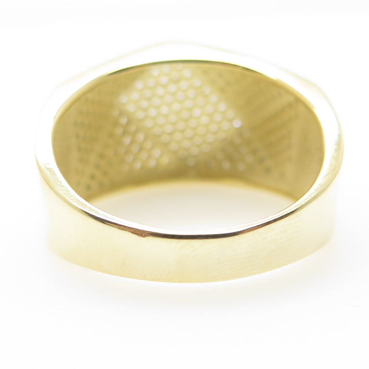 925 Sterling Silver Gold Plated Pave C Z Ring Size 12