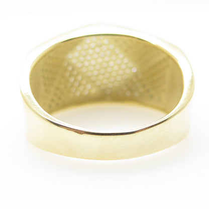 925 Sterling Silver Gold Plated Pave C Z Ring Size 12