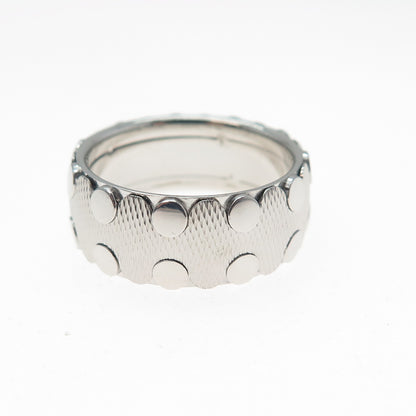 NEOS 925 Sterling Silver Textured Dotted Band Ring Size 7.75