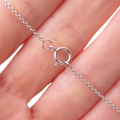 925 Sterling Silver Round-Cut C Z Cable Chain Necklace 18"