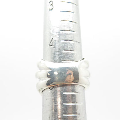 925 Sterling Silver Vintage NF Thailand Puffy Ribbed Ring Size 5