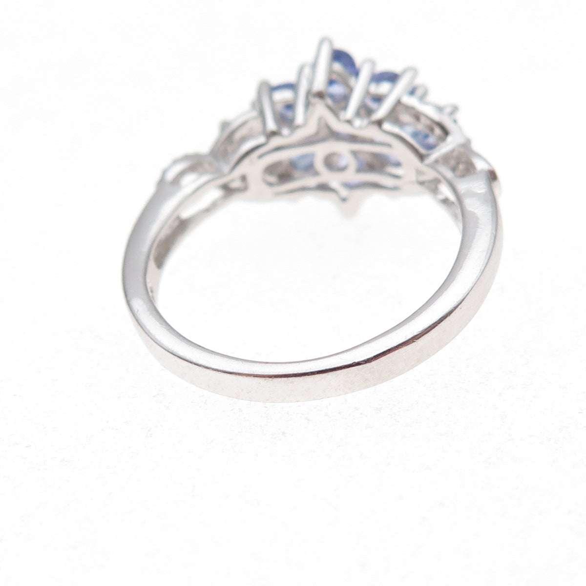 Chuck Clemency 925 Sterling Silver Real Multi-Cut Tanzanite Floral Ring Size 8