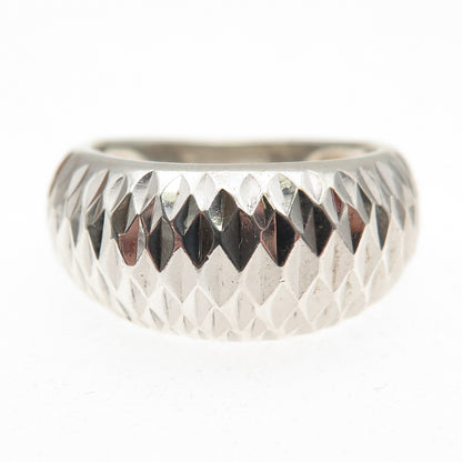 Chapal Zenray 925 Sterling Silver Diamond-Cut Dome Ring Size 7.25