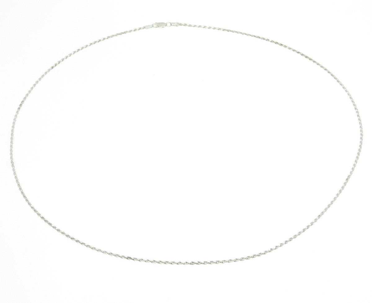 925 Sterling Silver Italy Twisted Rope Chain Necklace 24"