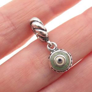 PANDORA 925 Sterling Silver Enamel Evil Eye Dangle Charm