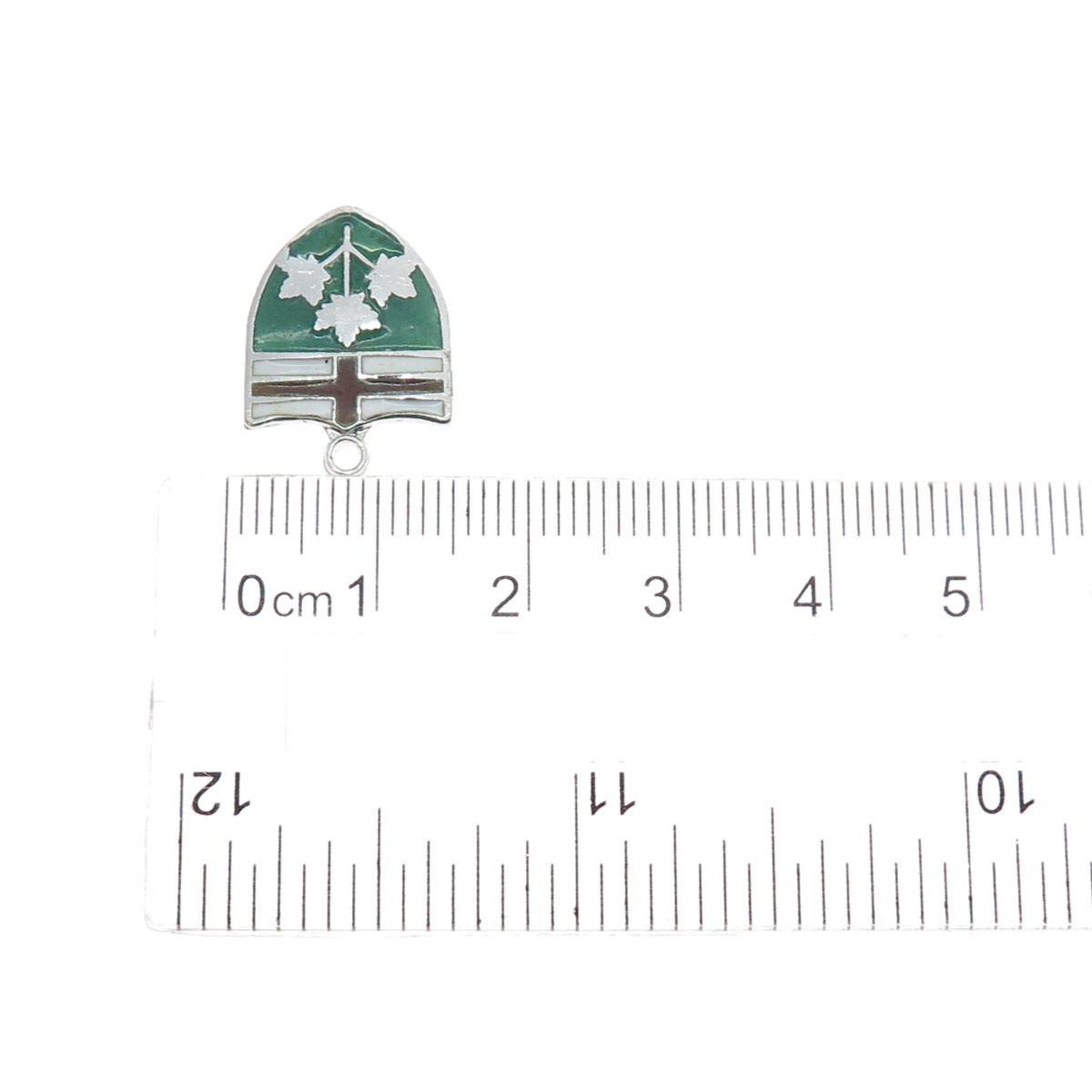 925 Sterling Silver Vintage Enamel Coat of Arms of Ontario Canada Mini Pendant