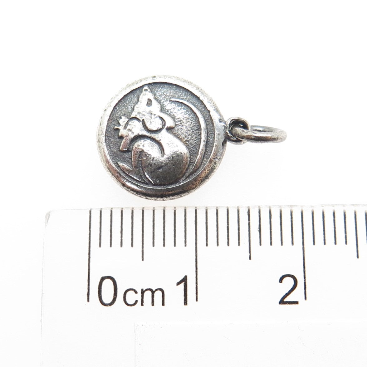 925 Sterling Silver Vintage Aries Zodiac & Rat Chinese Horoscope Mini Pendant