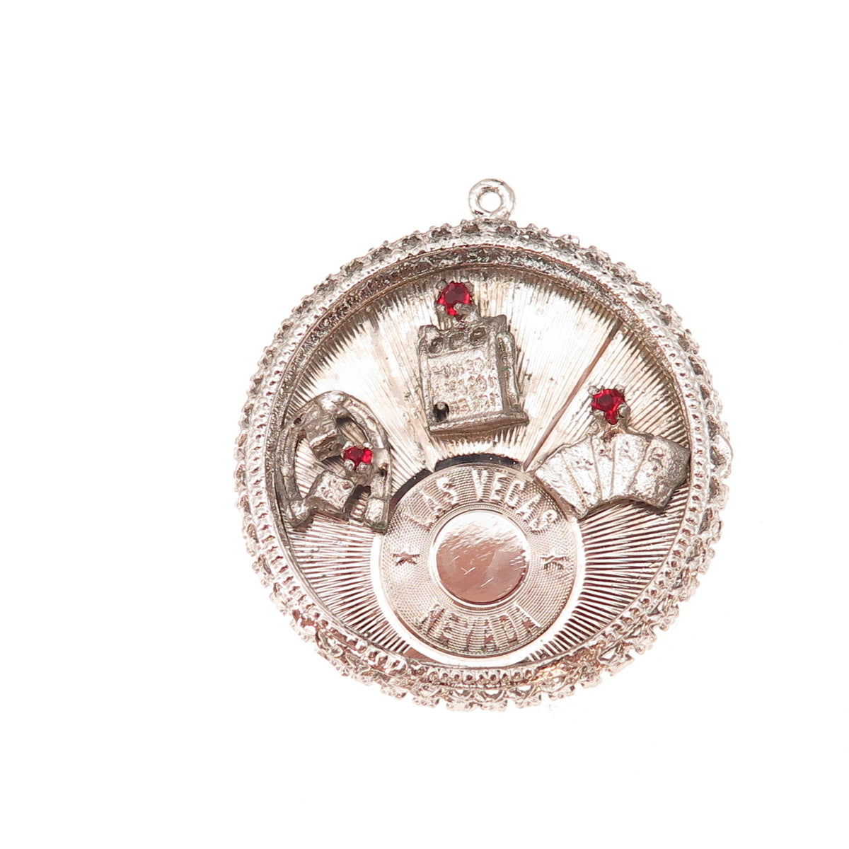 Art's Elegance 925 Sterling Silver Vintage Rhinestone Las Vegas Casino Pendant