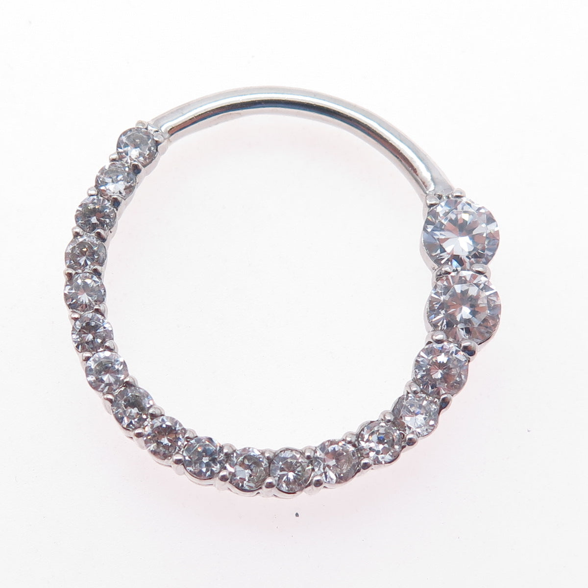 925 Sterling Silver Round-Cut C Z Circle of Life Slide Pendant