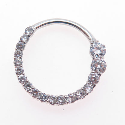 925 Sterling Silver Round-Cut C Z Circle of Life Slide Pendant