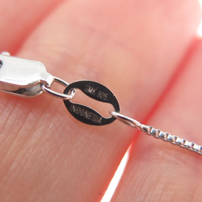 925 Sterling Silver Real Pear-Cut Mystic Quartz Box Chain Necklace 18"