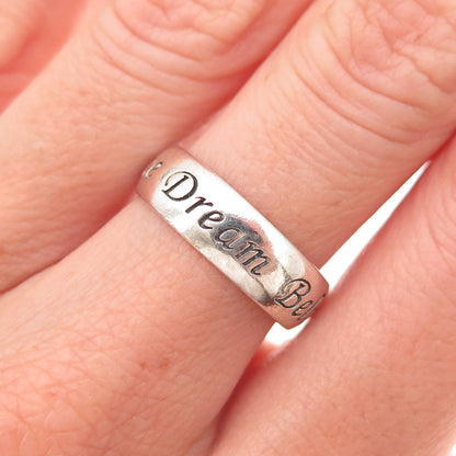 RJ Graziano 925 Sterling Silver Vintage Love Dream Believe Band Ring Size 7