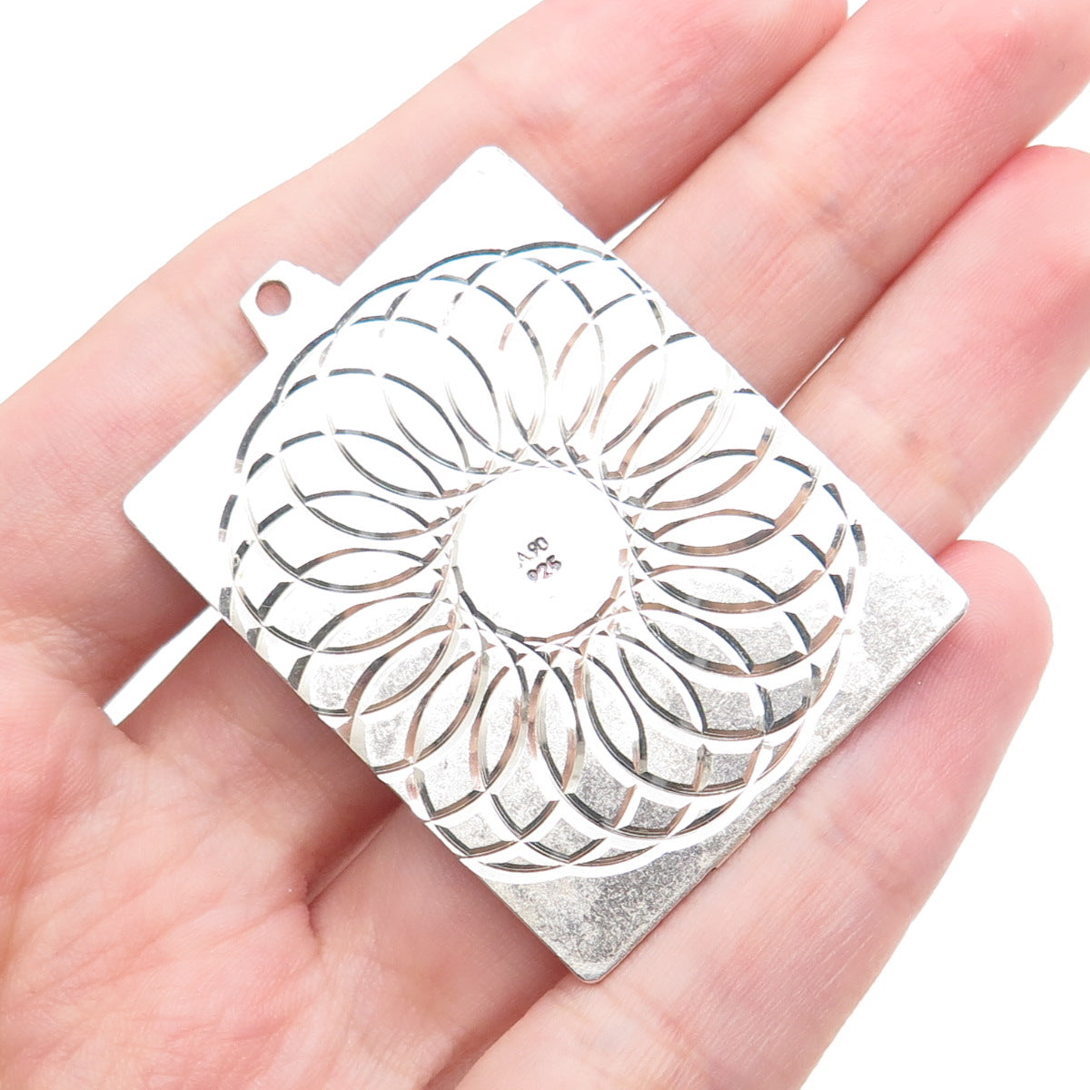 925 Sterling Silver Vintage A90 St. Mary & Jesus Religious Medal Charm Pendant