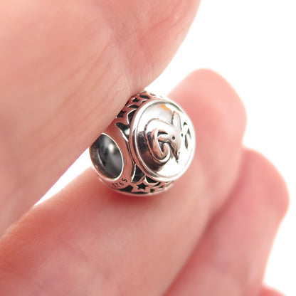 Pandora 925 Sterling Silver Aries Zodiac Sign Slide Bead Charm