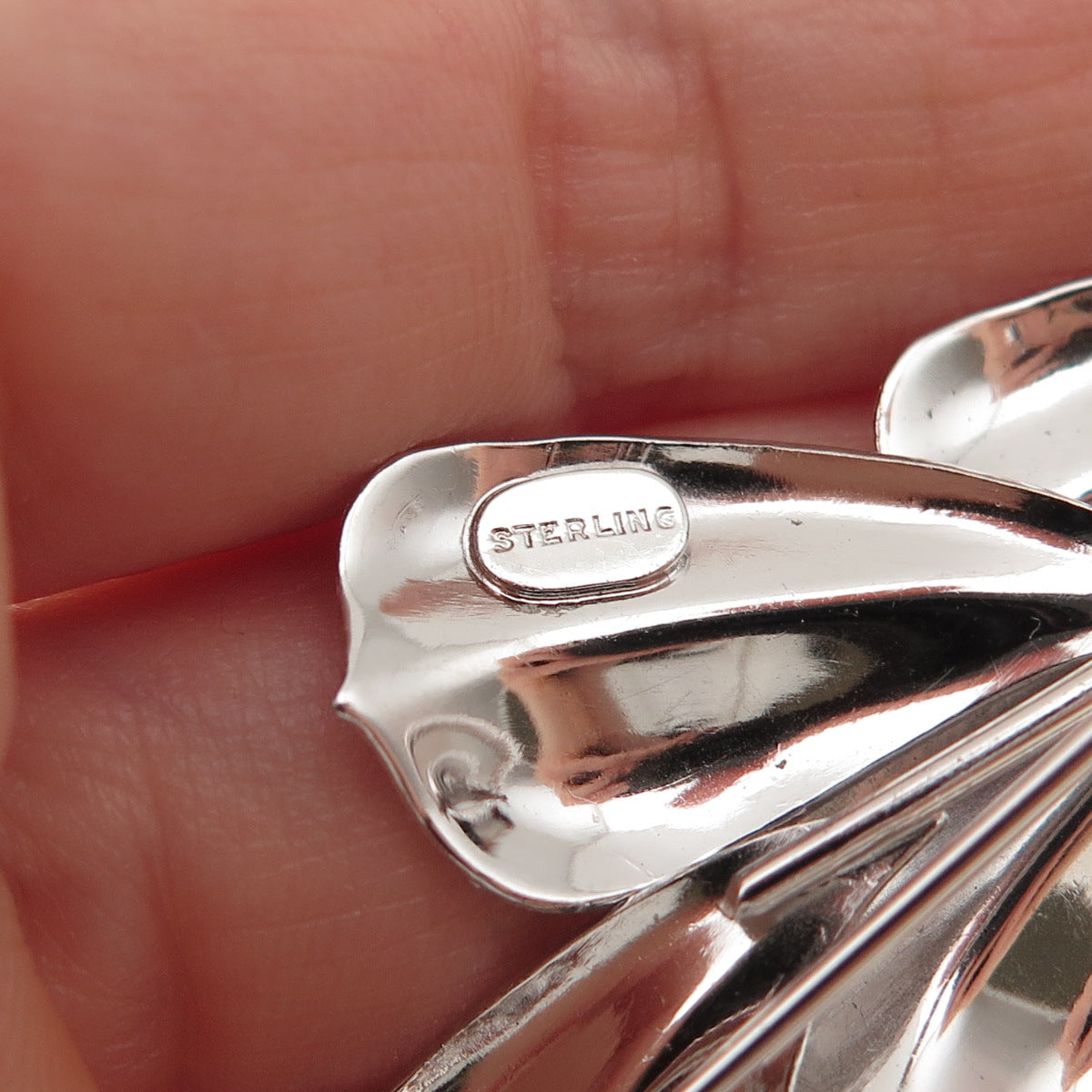 925 Sterling Silver Vintage Feather Pin Brooch